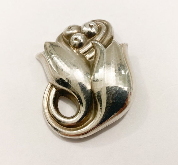 Georg Jensen Double Tulip Brooch Number 100C Denmark Etsy Singapore