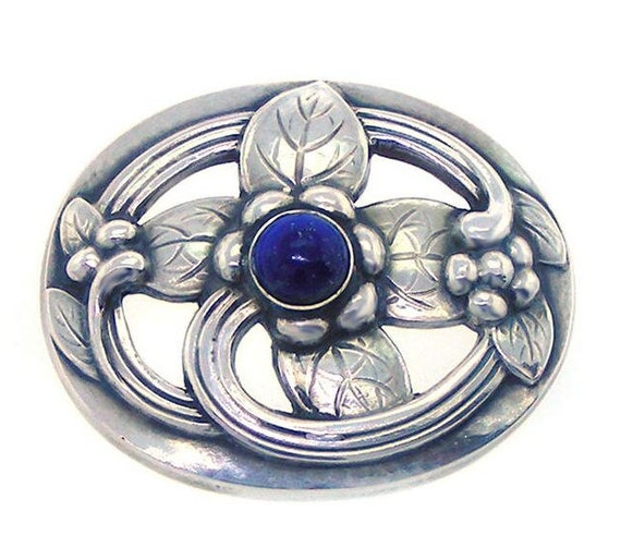 ジョージ ジェンセン スターリング ブローチ ラピスラズリ ナンバー138