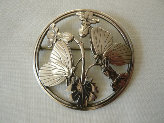 Georg Jensen Sterling Large Butterfly Brooch Number 283