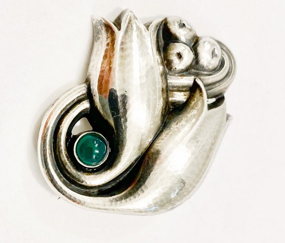 Georg Jensen Sterling brooch number 100C Denmark - image 5