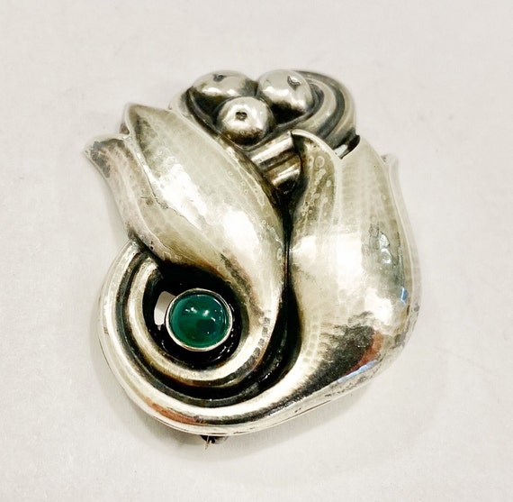 Georg Jensen Sterling brooch number 100C Denmark - image 1