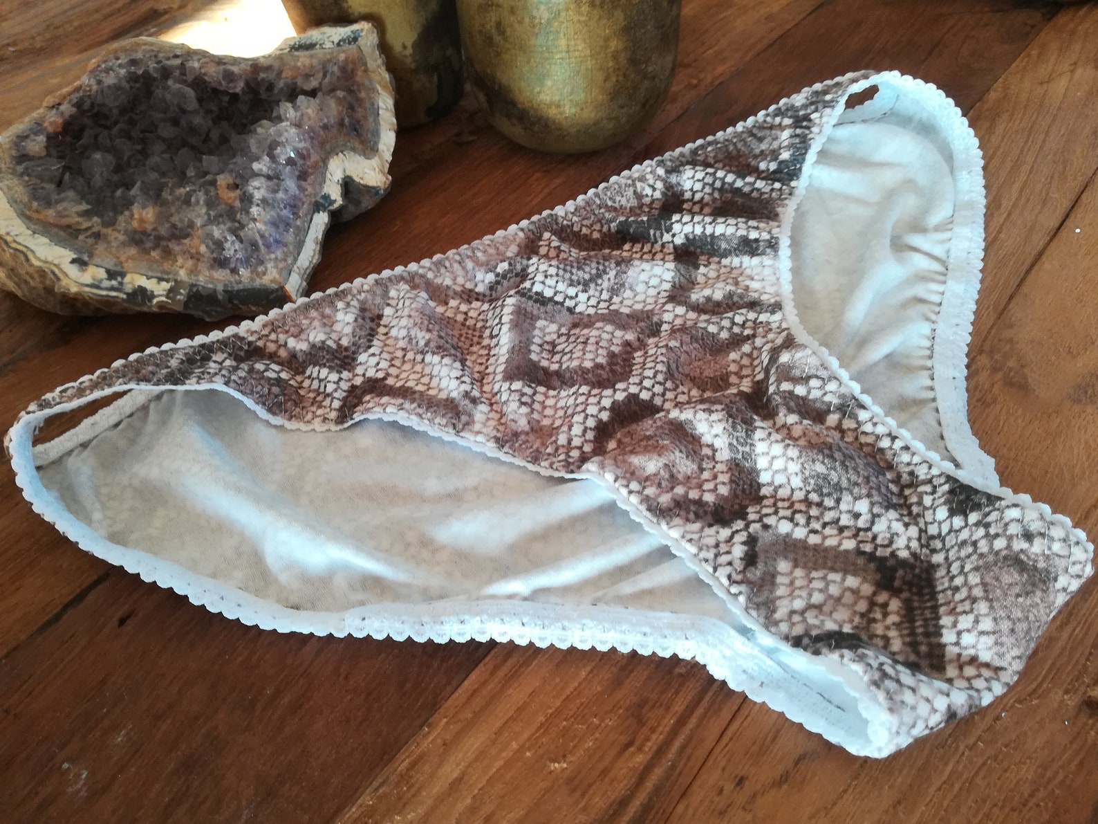 Snake Print Panties, Neutral Underwear, Basic Boho Lingerie - Etsy