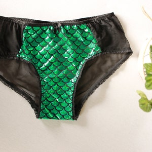 green mermaid lingerie, sparkly fishscale bralette, hologram mermaid set image 5