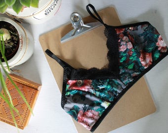 Dark floral bralette, bohemian gothic lingerie, modern hippie crop top