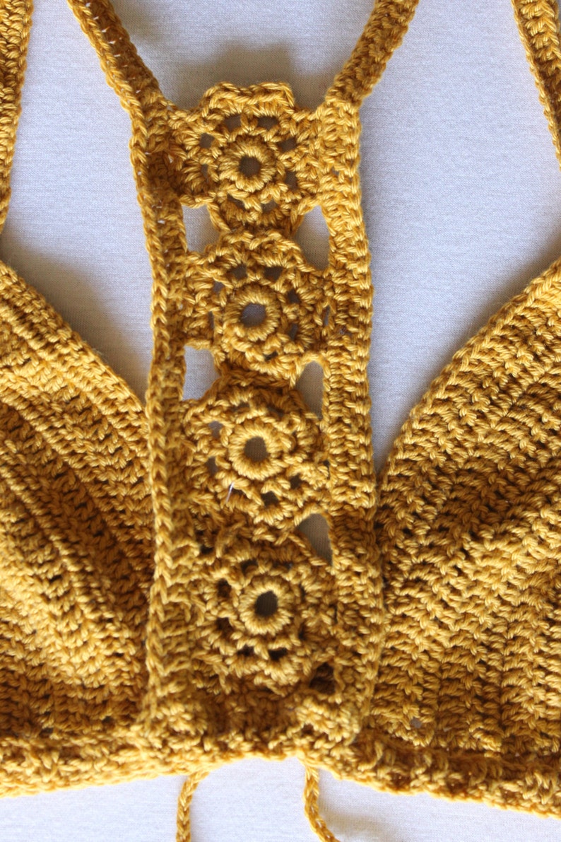 Ocher Crochet Crop Top Boho Hippie Yellow Crochet Top - Etsy