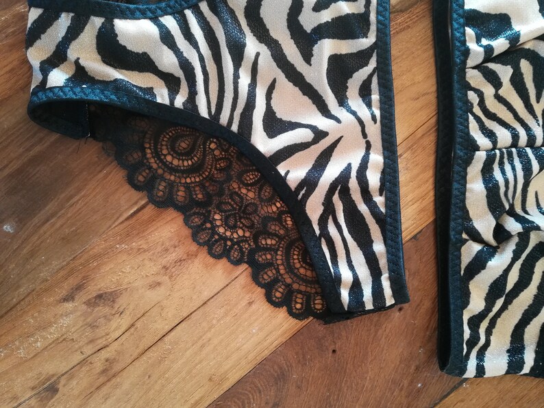 Zebra Print Lingerie Set, Mix and Match Lingerie, Animal Print Bralette Etsy