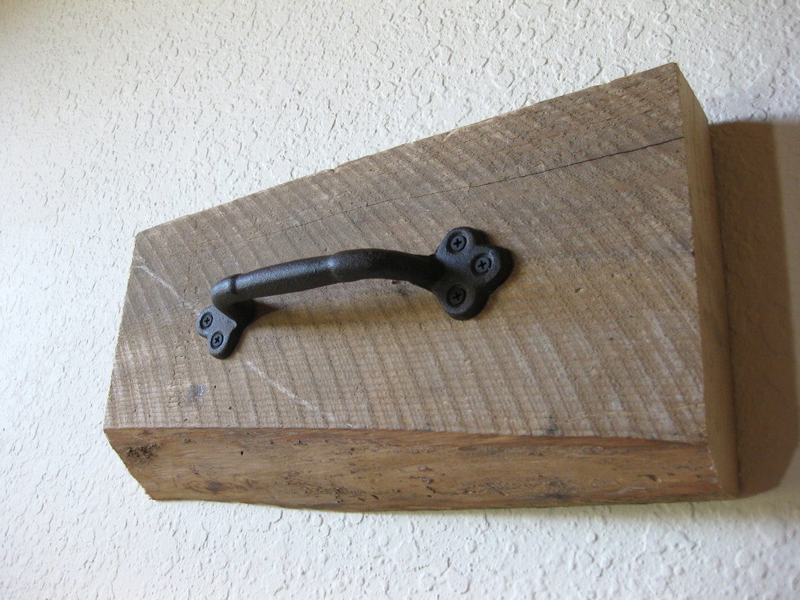 Reclaimed Barn Wood and Salvaged Door Handle Towel Holder Etsy