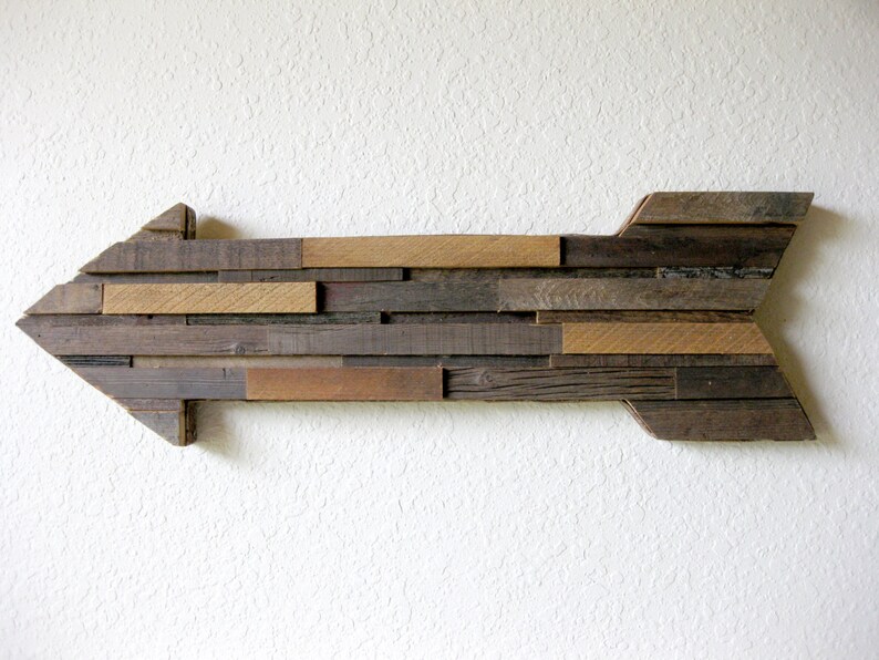Reclaimed Barn Wood Arrow Wall Art Abstract Contemporary Etsy