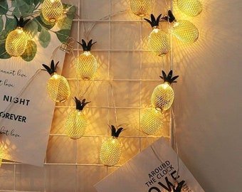 Pineapple Geometric Metal LED String Lights