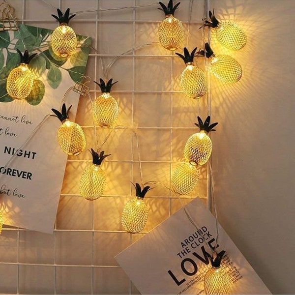 Pineapple Geometric Metal LED String Lights