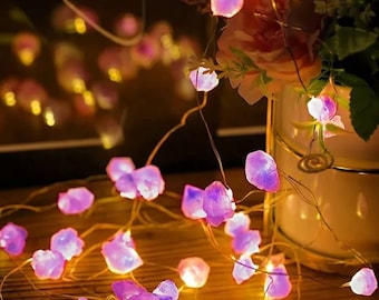 Bright Pink Stone String Lights - 7.5 Feet in Length