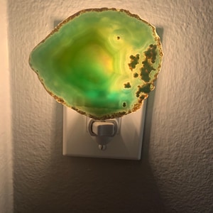 Agate Night Light Geode Night Light Agate Slice Light Bedroom Night Light Green