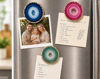 Brazilian Agate Crystal Refrigerator Magnets: Natural Home Decor