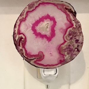 Agate Night Light Geode Night Light Agate Slice Light Bedroom Night Light Pink