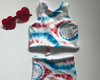 Conjunto de bikini para bebés y niños pequeños - Conjunto de baño del 4 de julio para niñas - Bikini para niños del 4 de julio