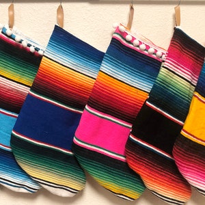 Serape Christmas Stocking - Bohemian Stocking- Handmade Holiday Stocking- Serape Style