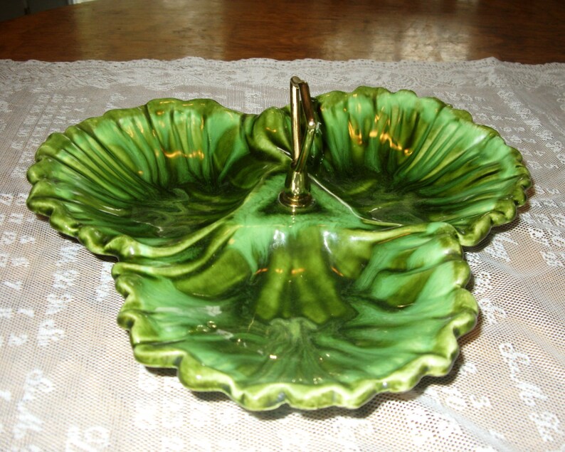Deforest Pottery Relish Dish, California Pottery, Relish Dish, Retro