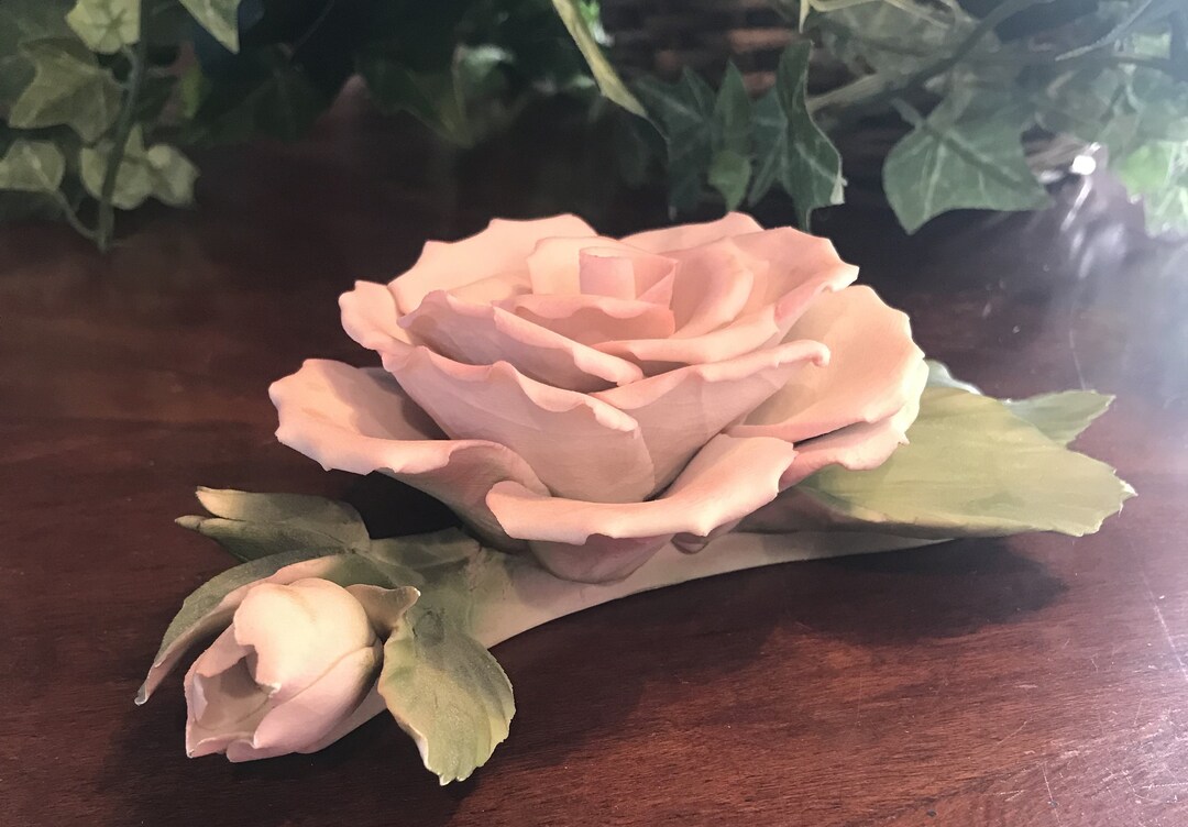 Capodimonte Roses, Italian Fine Porcelain Flower, Delicate Handmade