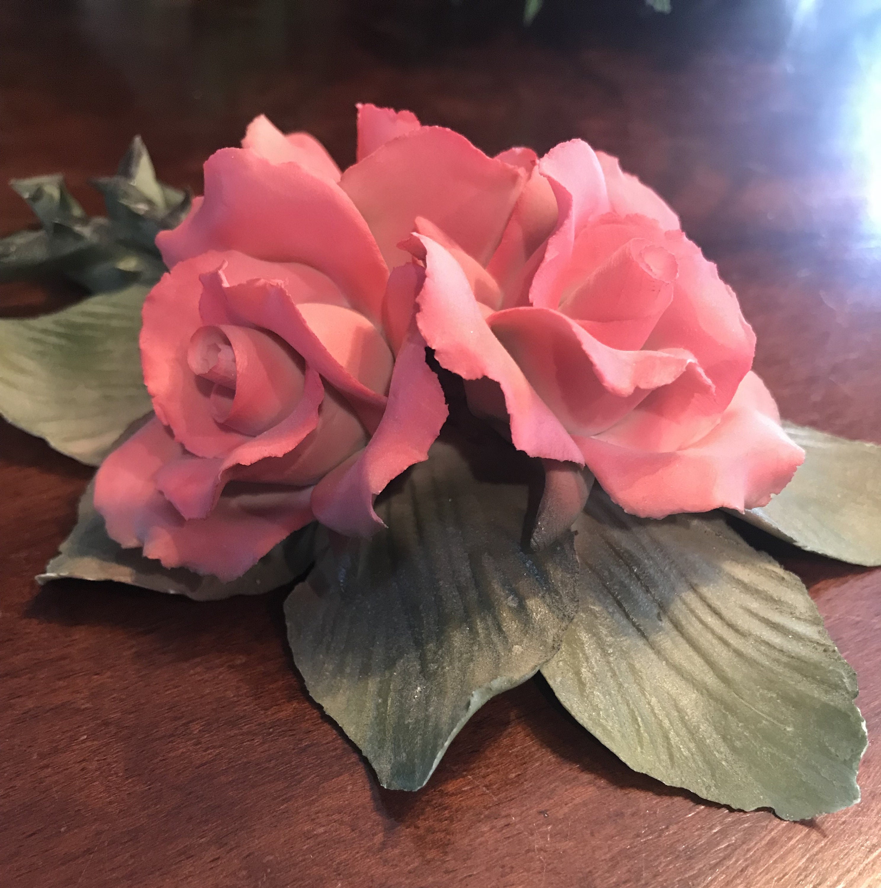 Capodimonte Roses, Italian Fine Porcelain Flower, Delicate Handmade Rose Porcelain Sculpture