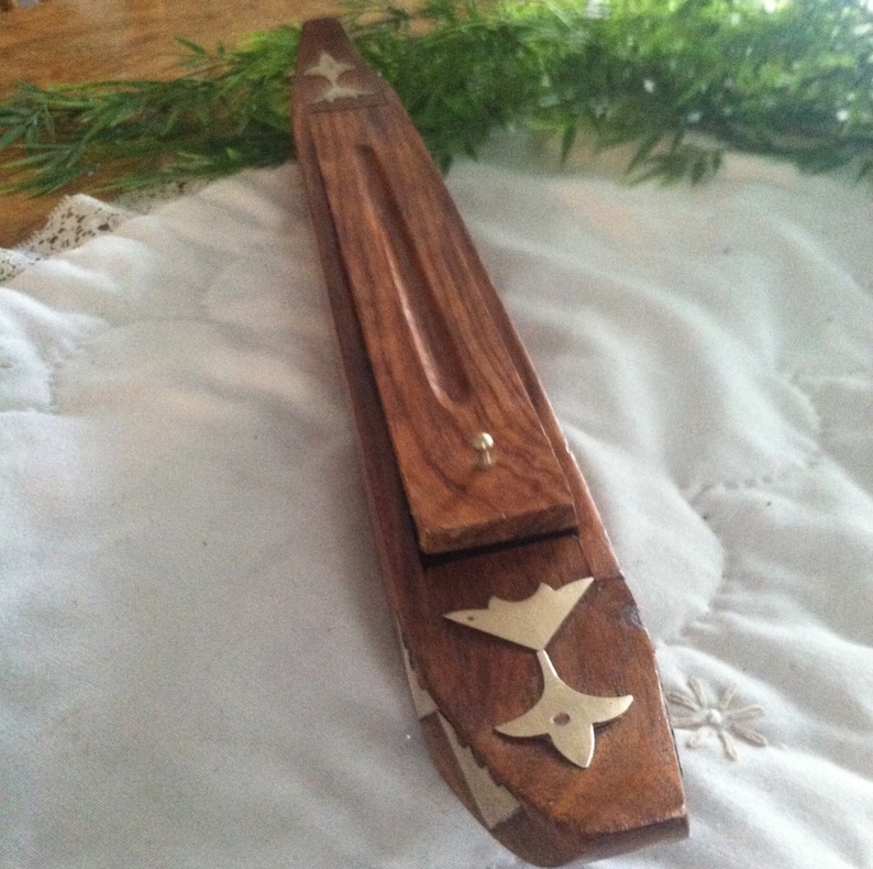 Incense Burner Wood and Brass Incense Holder Incense Holder Made in India Incense Holder