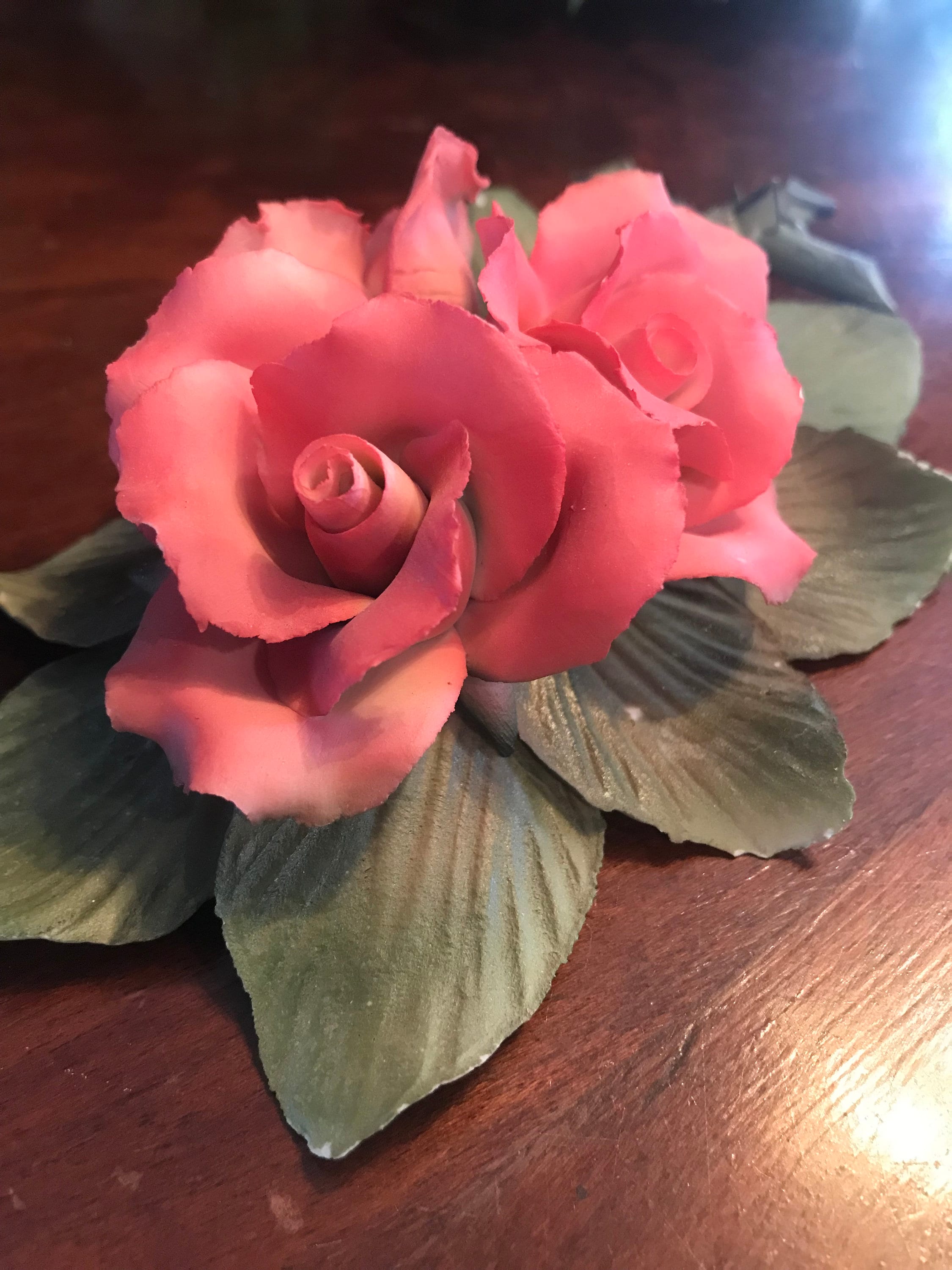 Capodimonte Roses, Italian Fine Porcelain Flower, Delicate Handmade Rose Porcelain Sculpture