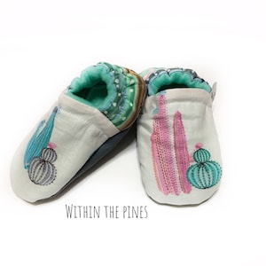 Cactus Moccasins - Succulent Baby Moccs - Cactus Baby Shoes - Watercolor Cactus - Cactus Toddler Shoes - Birthday Outfit - Baby Shower