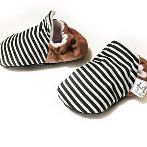 Black & White Stripe Moccasins - Stripe Baby Moccs - Stripe Baby Shoes - Neutral Moccasins - Baby Shower Gift - Hipster Baby Fashion - Tan