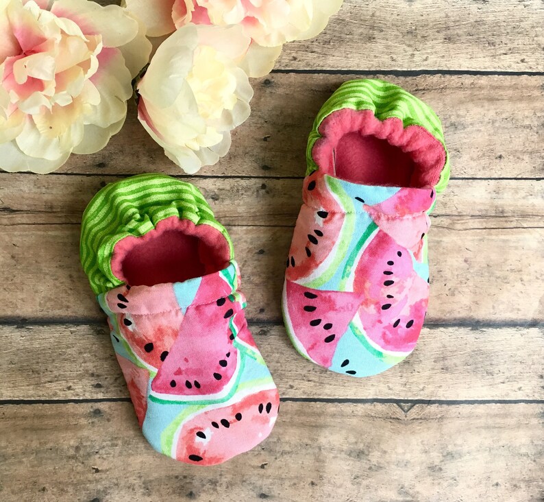 Juicy Watermelon Baby & Toddler Moccasins Fruity Soft Sole Etsy