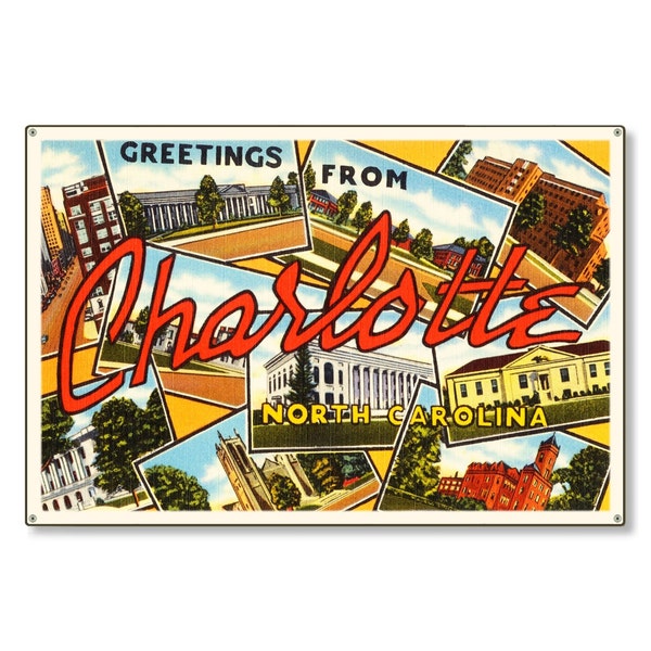 Charlotte Nc Postcard Etsy