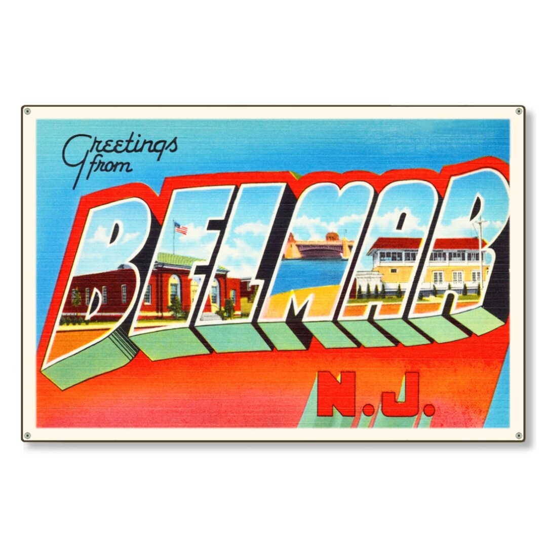Belmar New Jersey Nj Old Retro Vintage Travel Postcard Etsy