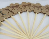 24 Braune und schwarze Pferd Party Picks