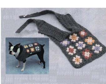 Crochet Granny Square Dog Sweater Pattern For Small, Medium and Large Dogs  - Instant Download PDF Pattern