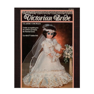Victorian Bride Crochet Wedding Gown Pattern for 15 Fashion Doll Instant Download PDF Pattern image 1