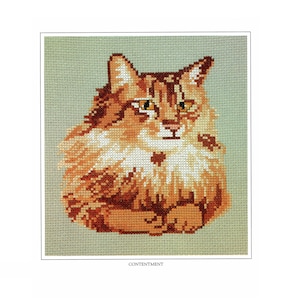 Counted Cross Stitch Content Cat Pattern Instant Download PDF Pattern Cat Cross Stitch Pattern image 1