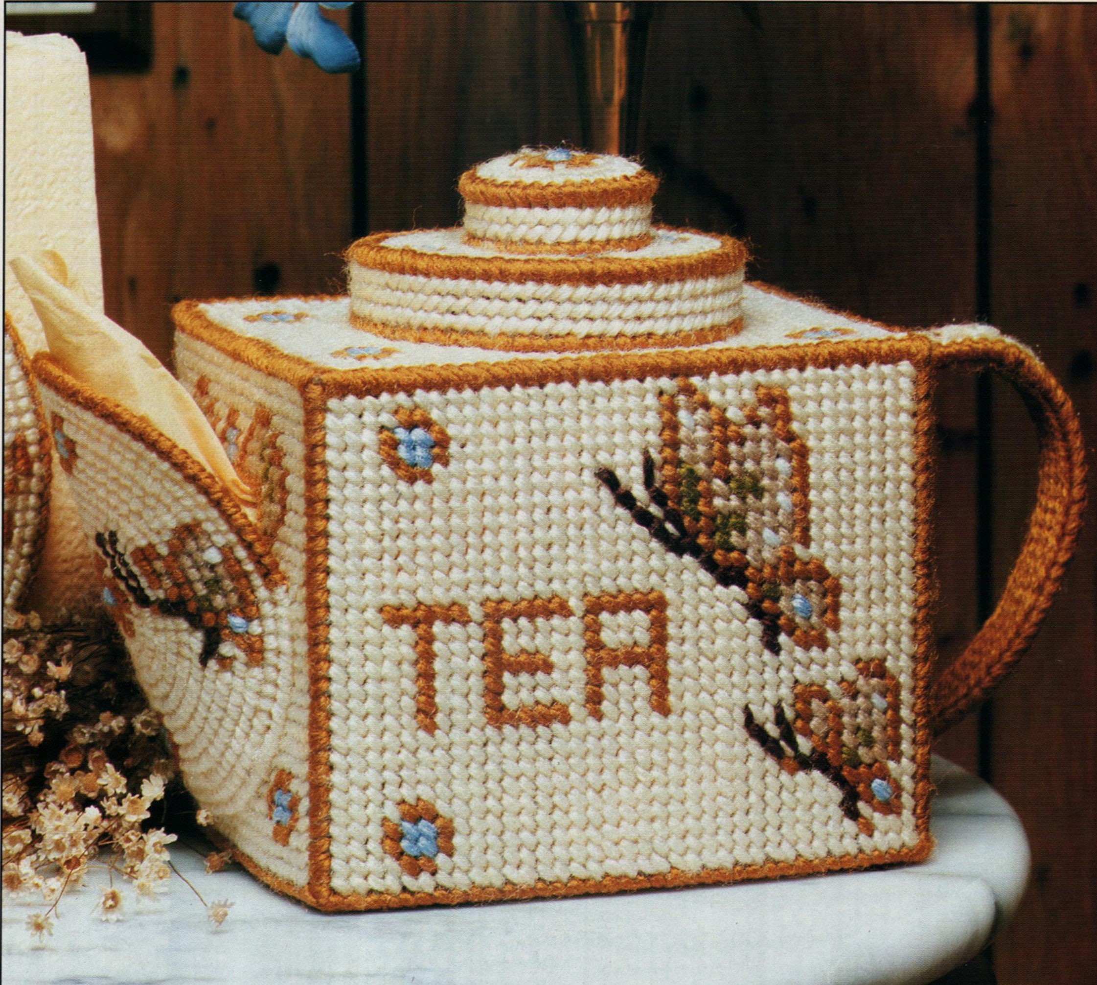 Plastic Canvas Teapot Tissue Box Cover Pattern PDF Plastic Etsy