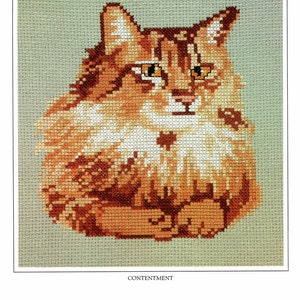 Counted Cross Stitch Content Cat Pattern Instant Download PDF Pattern Cat Cross Stitch Pattern image 4