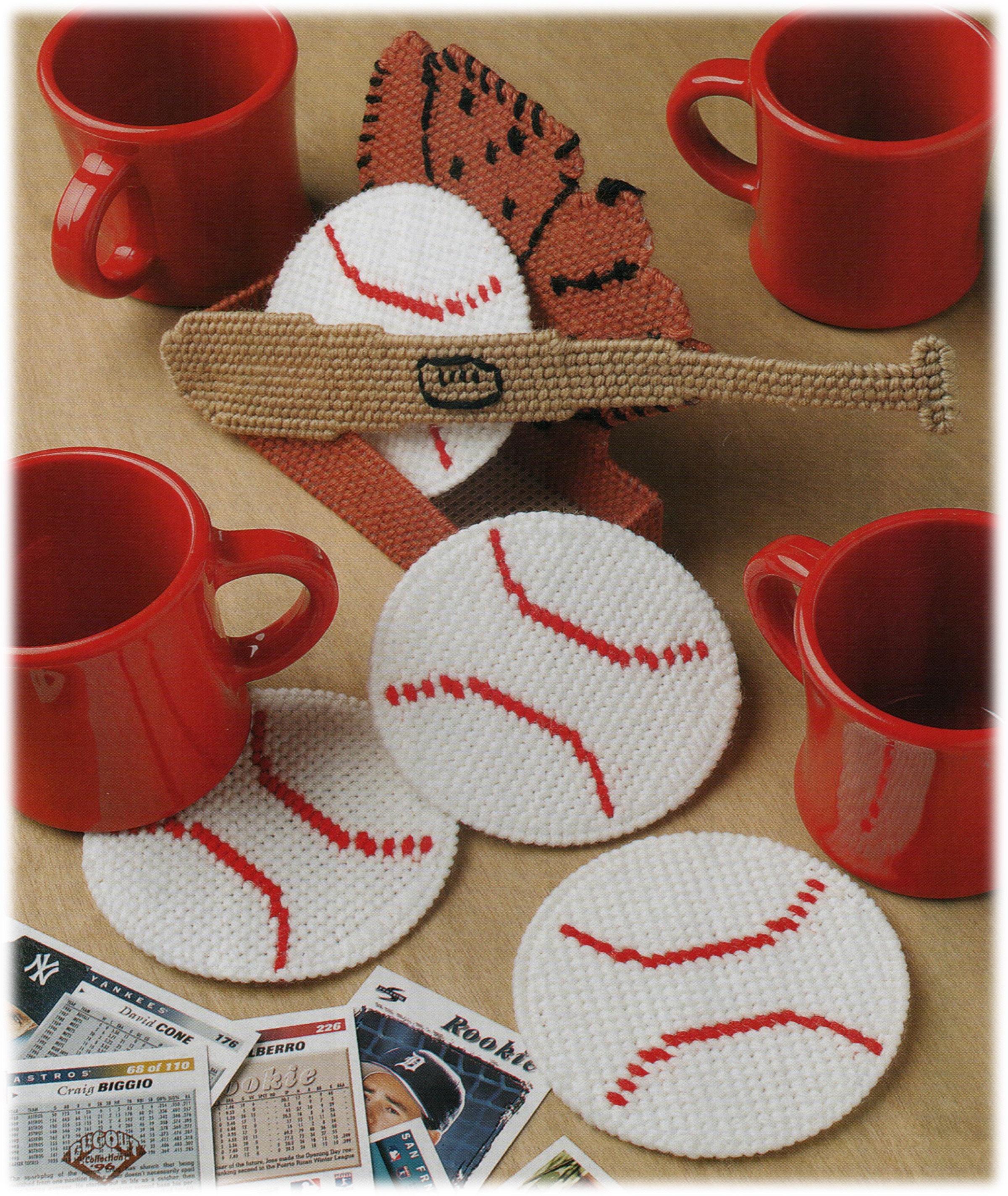 Baseball Coasters Plastic Canvas Coaster Set Pattern Instant Etsy