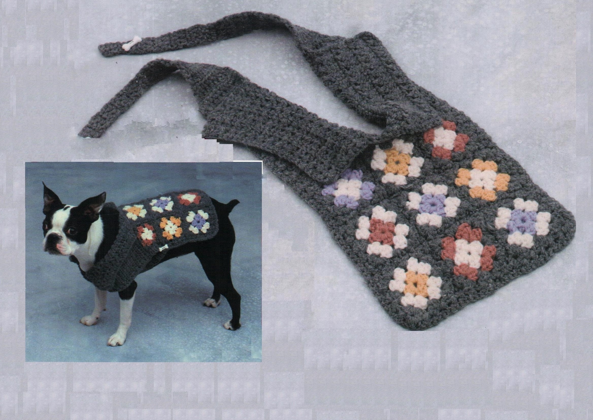 Crochet Granny Square Dog Sweater Pattern For Small Medium Etsy