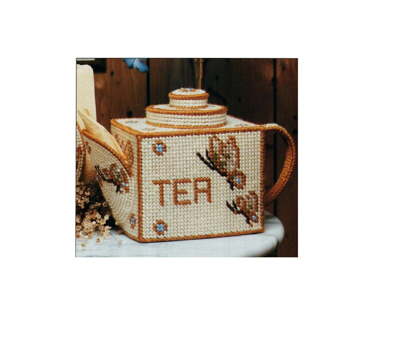 Plastic Canvas Teapot Tissue Box Cover Pattern PDF Plastic Etsy
