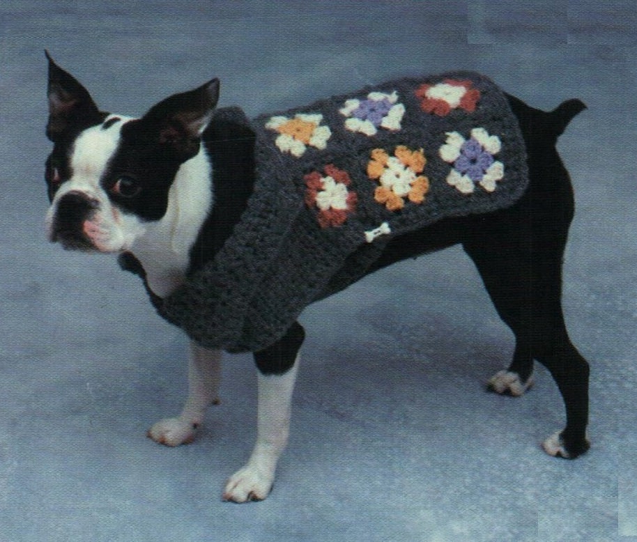 Crochet Granny Square Dog Sweater Pattern For Small Medium Etsy