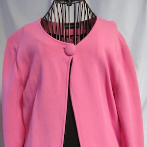 SZ XL Barbie Pink Clothes Womens sz XL Barbie Pink Shirt Blouse Classic Pink Large Button Pink Bolero Shirt 3/4 Cuff Sleeve Pink cardigan