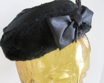 Black Feather Black Fascinator Hat Womens Black Hats Antique Fascinators Art Deco Hats 40s Accessories