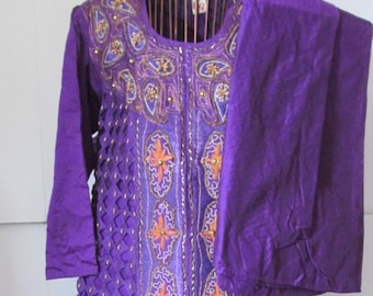 Purple Dress 3pc India Dress Elegant Traditional Salwar Kameez Dupatta sari Indian Dress Embroidered India Dress Hand Beaded dress saree