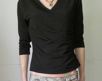 1990 Blusa Top / Metalá señuelo V Cuello - Etsy