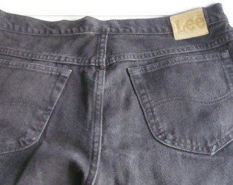 Vintage Lee Jeans 38x34 Mens Jeans Black Jeans High Waisted Jeans 38 x 34 Mens Black Jeans