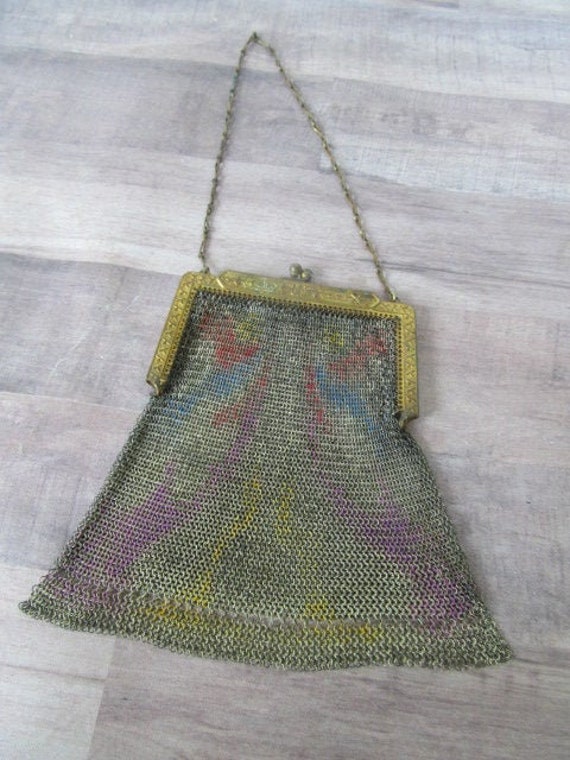 Antique Victorian Purse Mesh Chatelaine Purse Anti