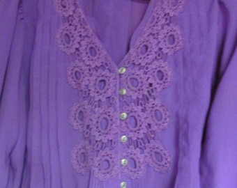 3x Flowy Plus sz 22 W shirts 2x 3x tops Purple tops Battenburg Lace Tops