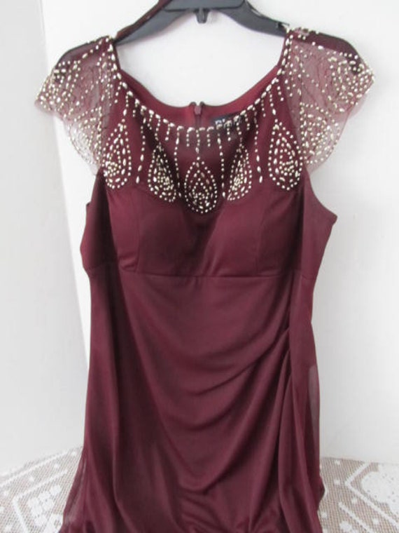Burgundy Long Formal Gown plus sz 18 Bridesmaid Dress Burgundy Wedding Guest Dress Mother of the Bride Mother of the Groom Prom Dress sz 18