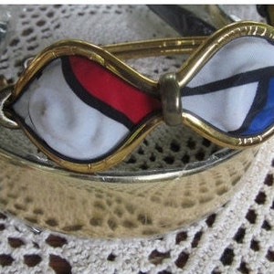 Red White and Blue Bikini 2 Headbands Gold Wide Headband NOS 55 90s hair accessories Wide headbands image 1