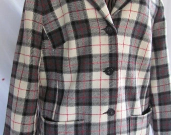 Womens Plaid Jacket Flannel Plaid School Girl  Tartan Blazer Womens Size 8 Boho Bohemian Steampunk Plaid Womens Blazer Plaid Clothes